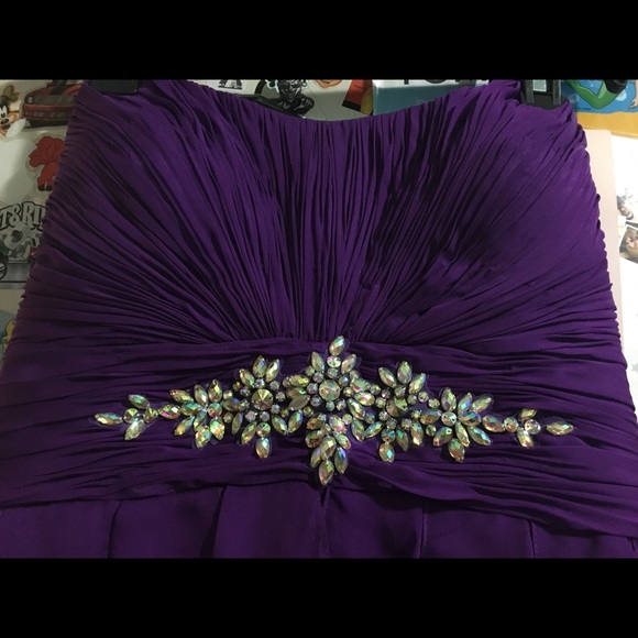 A Beautiful Purple High-Low Prom Dress - Picture 4 of 6